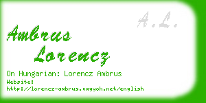 ambrus lorencz business card